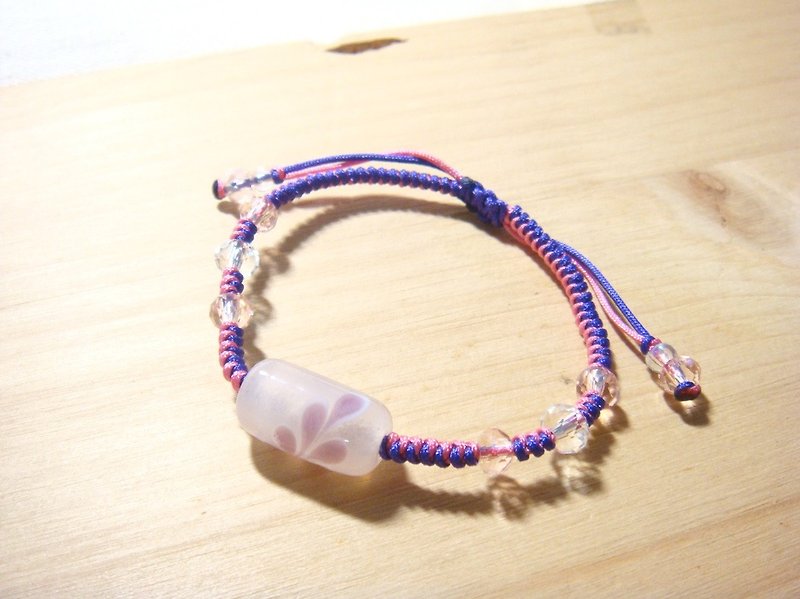 Grapefruit Forest Glass- Leaf Totem (Pink Purple) - Bracelets - Glass Multicolor