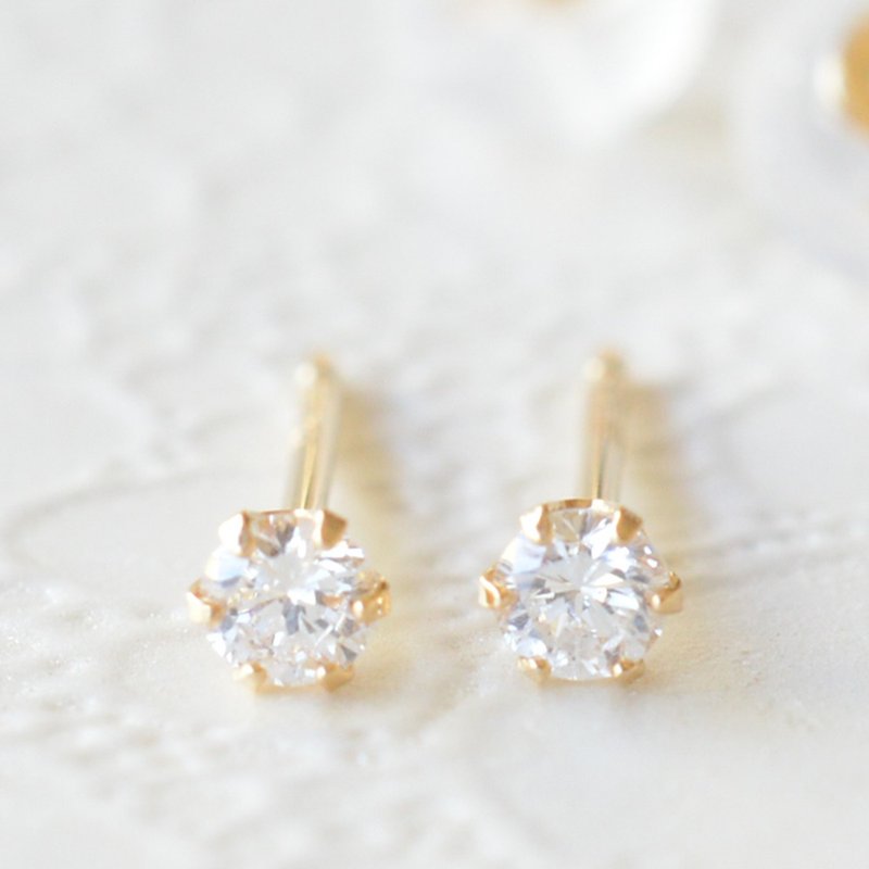 Diamond earrings K18 yellow gold - ต่างหู - เครื่องเพชรพลอย 