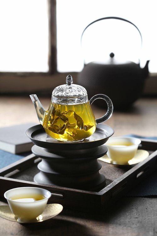 豐曜-陶藝廊·茶空間 玻璃菊瓣壺(星空金)