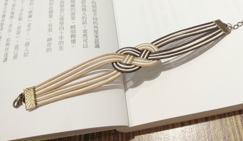 (Hand-woven) lucky 8-line braided bracelets/guests - Bracelets - Other Materials Khaki