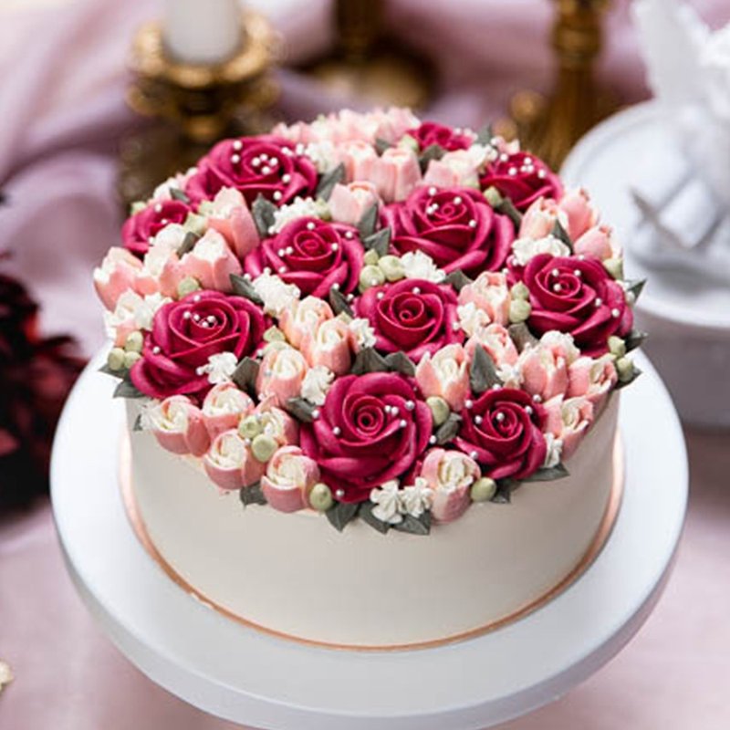 【Mother's Day Cake】Breaking Order/517 Resumption of Shipment 6-inch Dream/Rose Flower/Pressed Flower Cake/ - Cake & Desserts - Fresh Ingredients Pink