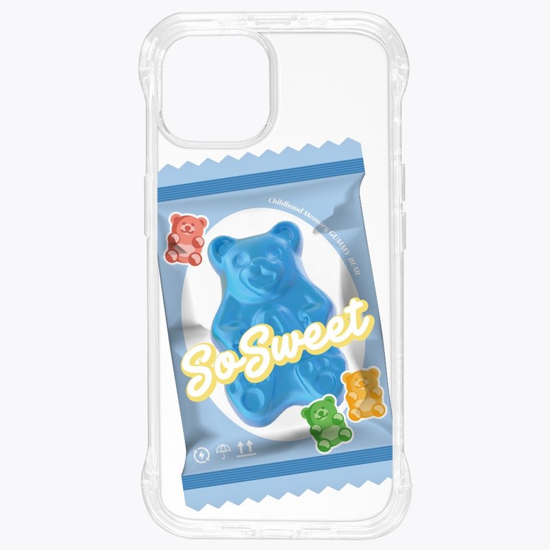 Gummy Bear Blueberry Flavor Stand Case Magnetic Transparent iPhone 16 15 14 13 Pro Max - Phone Cases - Other Materials Transparent