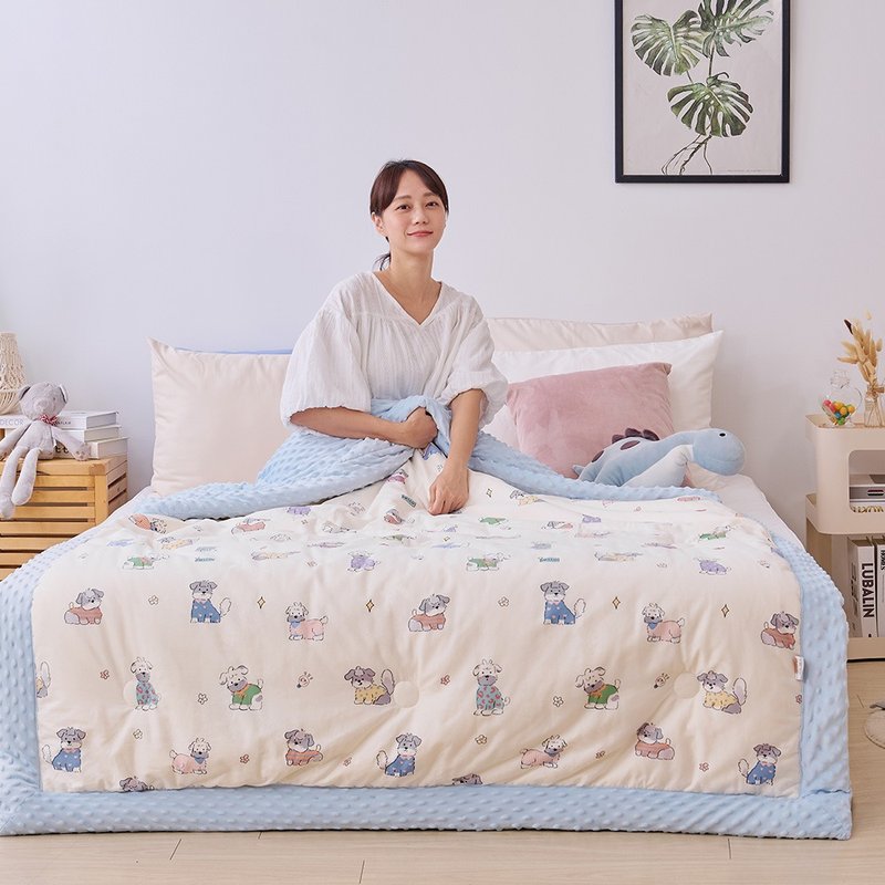 Heat Fi pure cotton bean velvet soybean antibacterial winter quilt/150x200cm/Fun Bindog - ผ้าห่ม - วัสดุอื่นๆ หลากหลายสี