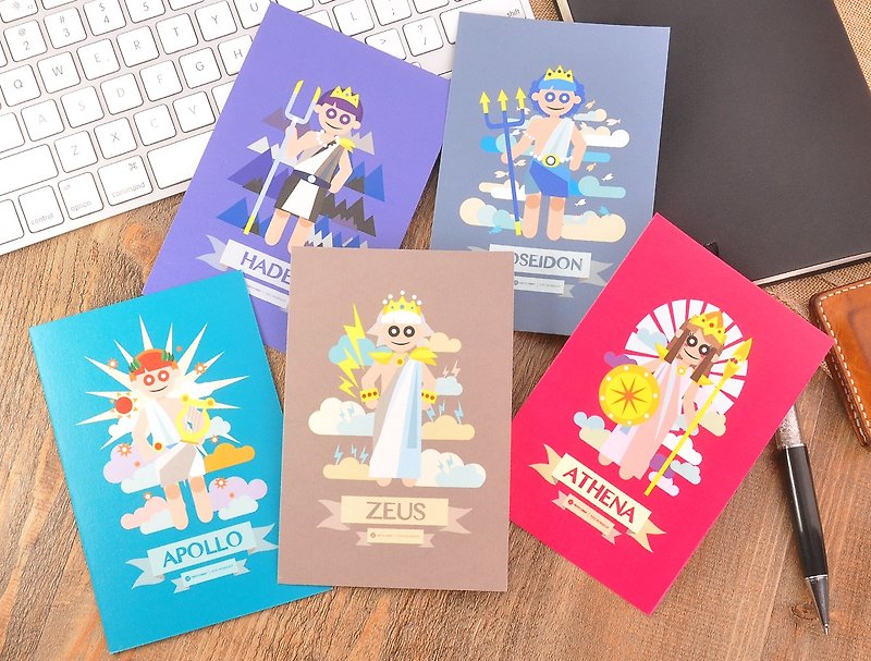 Greek Mythology Character Postcard Set (5pcs) - Cards & Postcards - Paper Multicolor