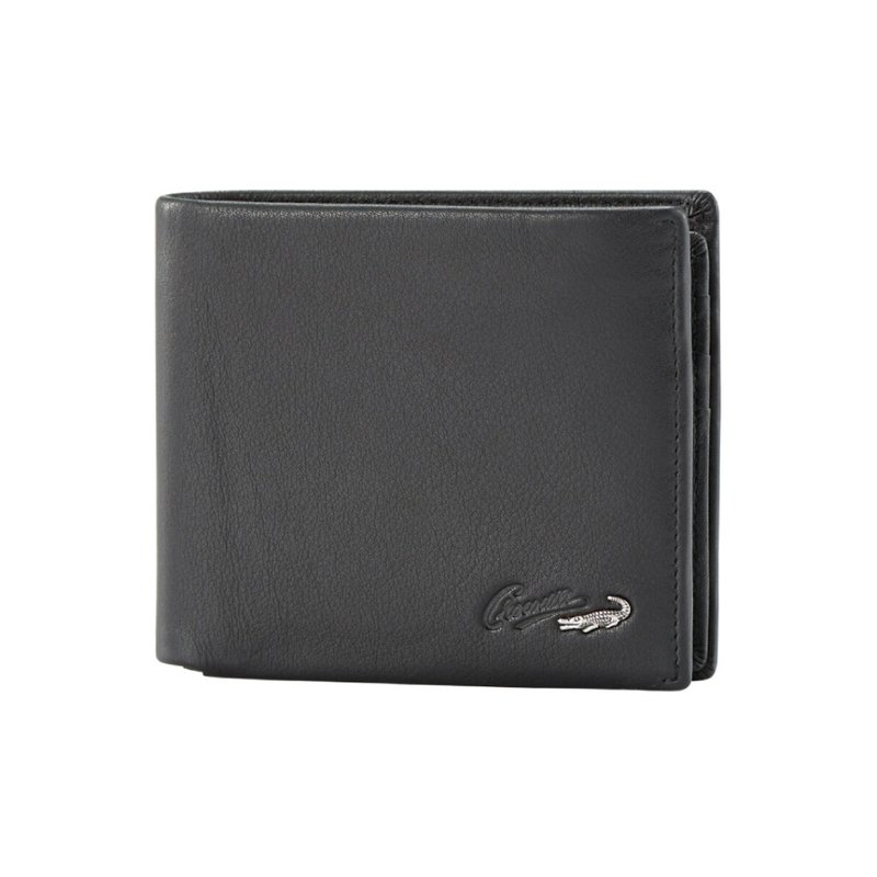 【男生禮物/24H快速出貨】真皮短夾 上翻拉鍊 11卡夾 情侶禮物 - 錢包/皮夾/長短夾 - 真皮 黑色