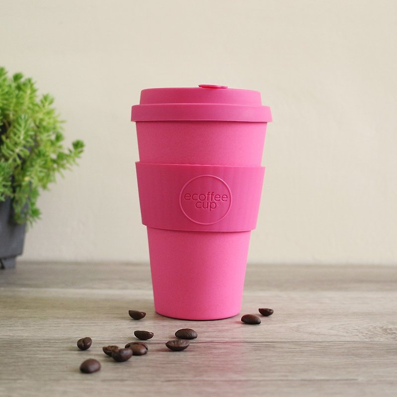 Ecoffee Cup | 14oz environmentally friendly accompanying cup (peach red) - Mugs - Other Materials Black