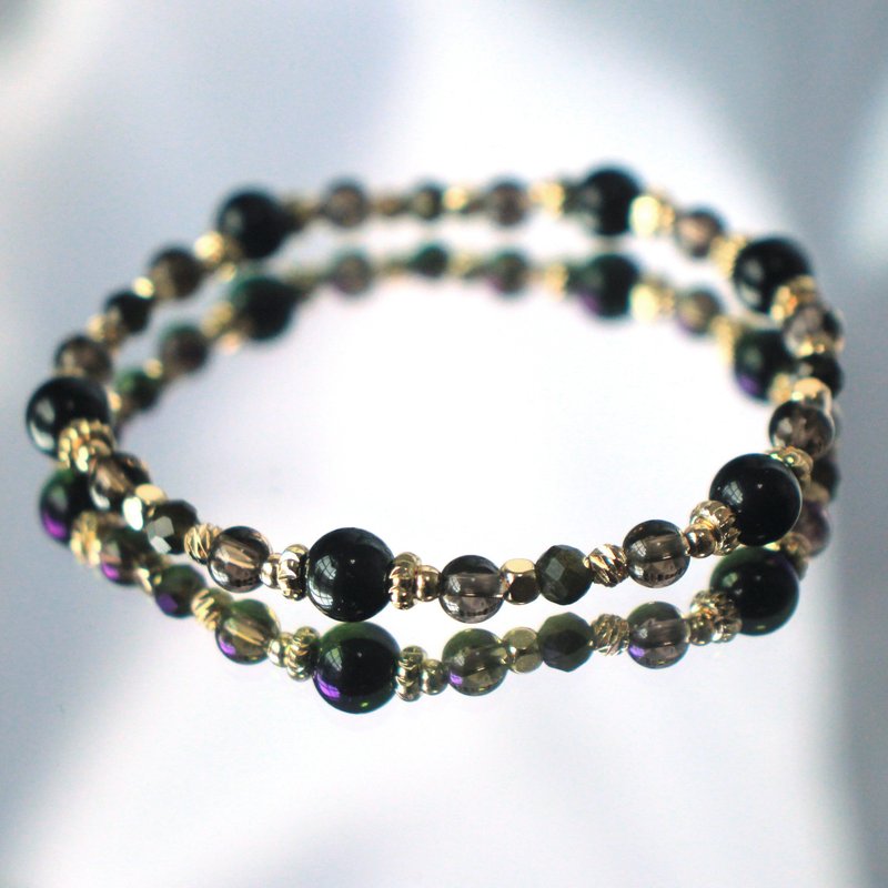 Obsidian | Citrine | Gold Stone| Lucky | Avoid evil | Promote career - Bracelets - Crystal Black