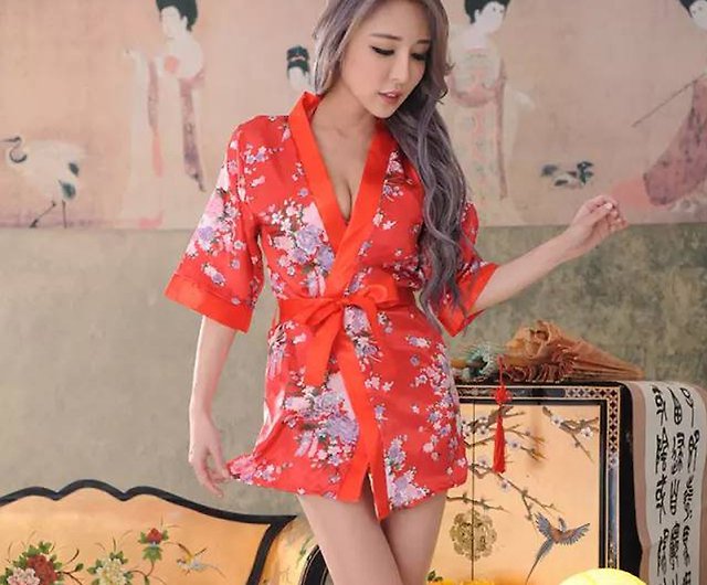 Sexy red kimono lingerie - Shop kawaii-on-top Women's Underwear