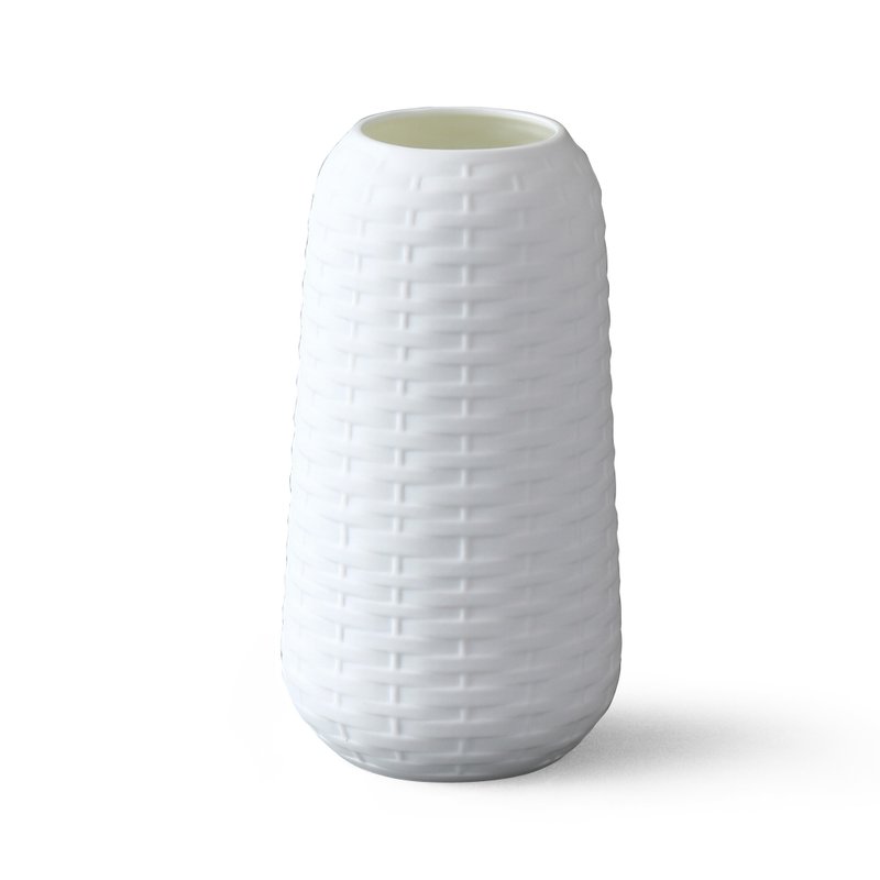 NARUMI flower basket pattern matte vase - เซรามิก - ดินเผา ขาว