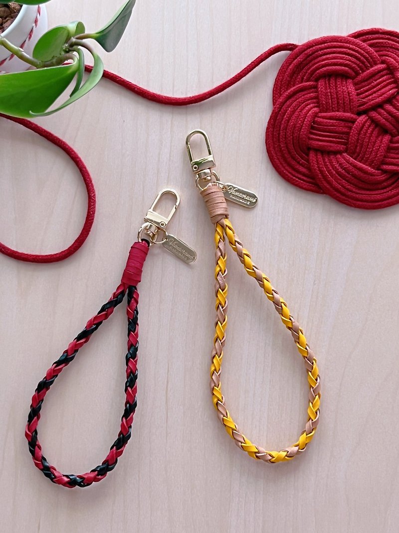 ::Precious::Hand-woven leather mobile phone lanyard - Phone Accessories - Genuine Leather Multicolor