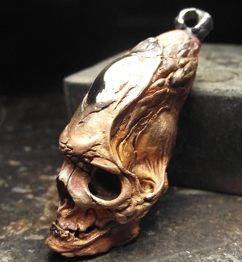 Skull Necklace. Bronze. - สร้อยคอ - ทองแดงทองเหลือง หลากหลายสี