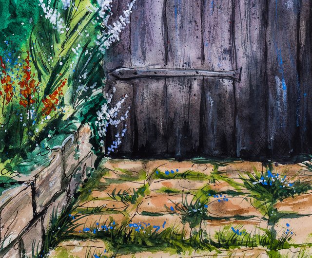 Painting our garden gate in watercolor- Sketchbook process & video — Yazel  Media