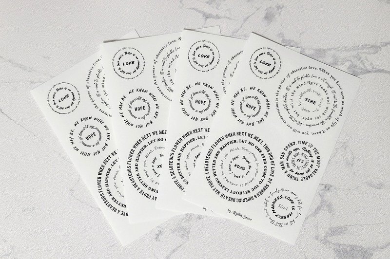 round lettering sticker - Stickers - Other Materials 