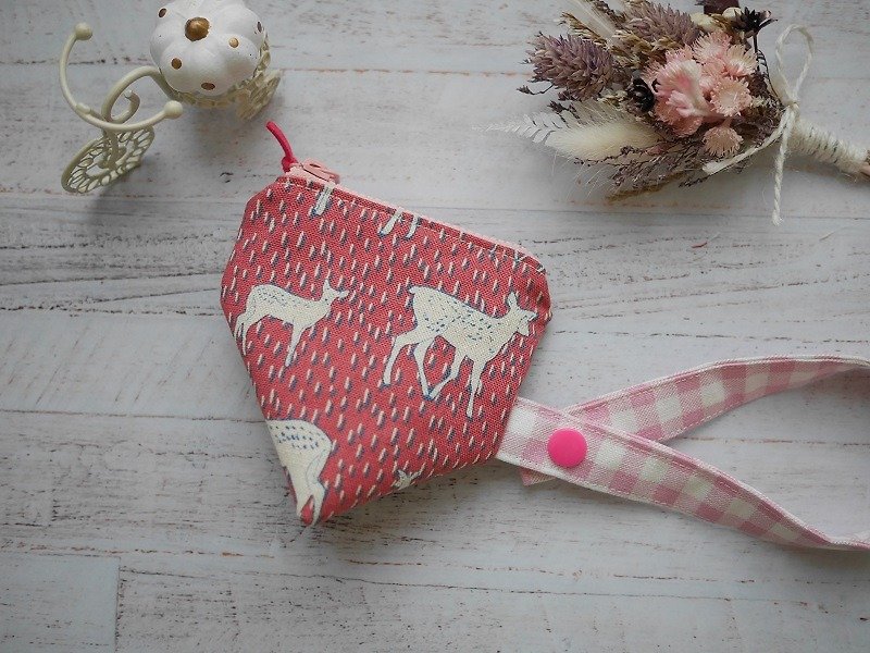 Pink deer three-dimensional triangle pacifier bag. - Other - Paper Pink