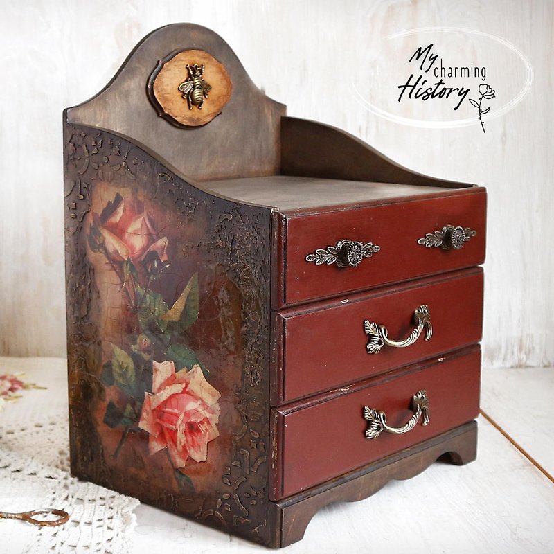 Small chest of drawers Wooden storage box Wood mini dresser Gift ideas for women