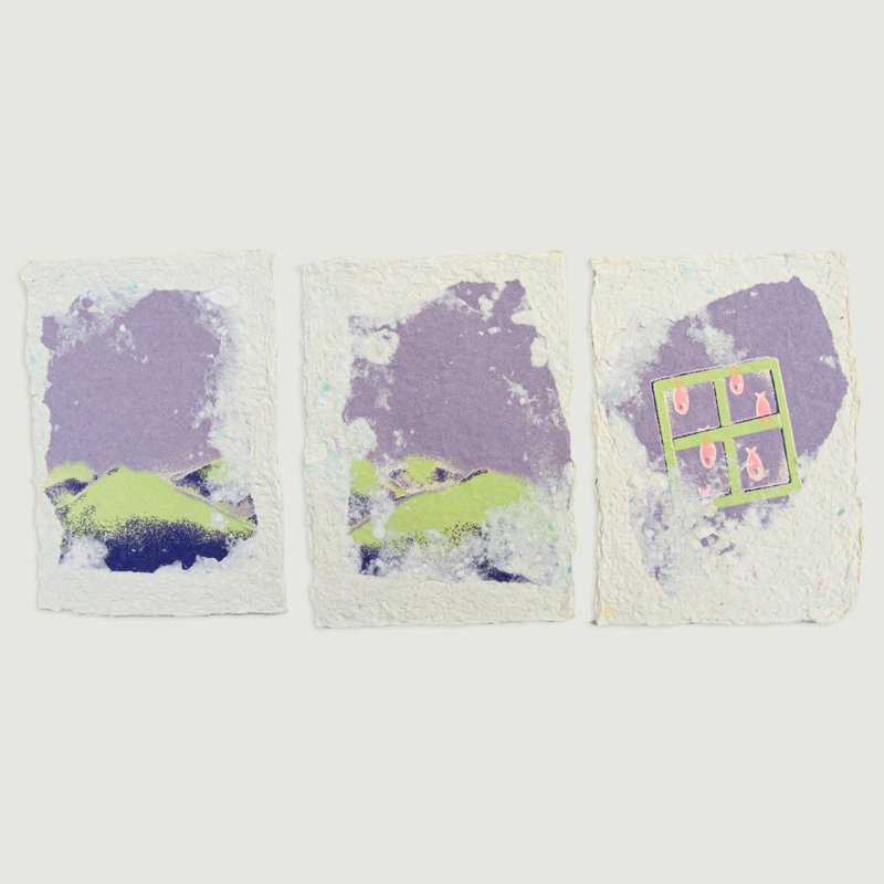 【手工畫/卡片組】平衡 (1組3張) - 卡片/明信片 - 紙 紫色