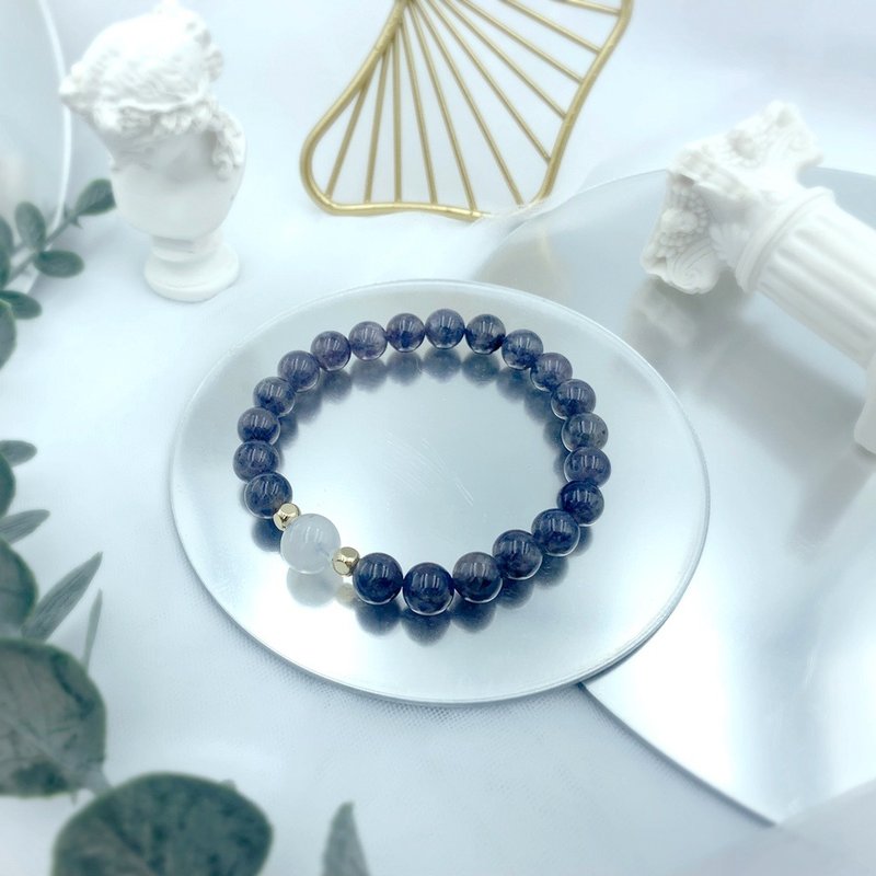心靈指針 / 堇青石 月光石 水晶手鍊 - 手鍊/手環 - 其他材質 藍色