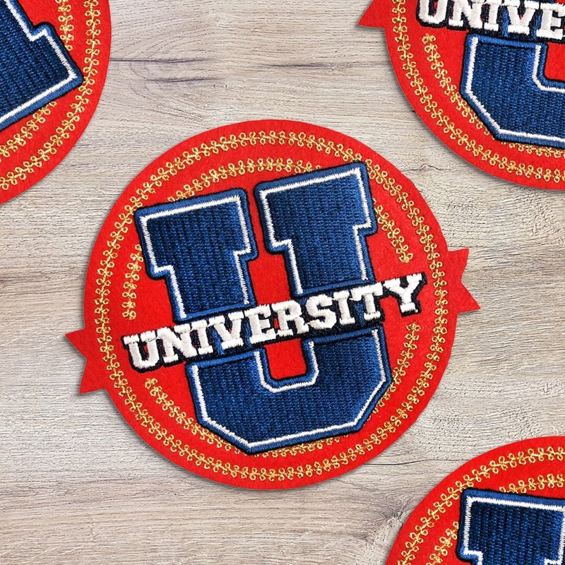 【刺繡布貼】立體U字大學徽章 - 其他 - 繡線 