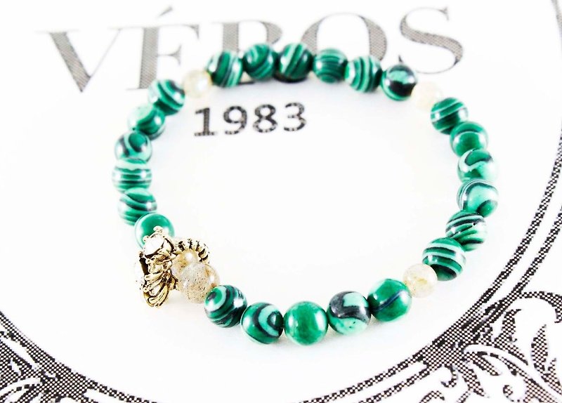 Diamond Ring peacock Stone bracelet - Bracelets - Gemstone Green