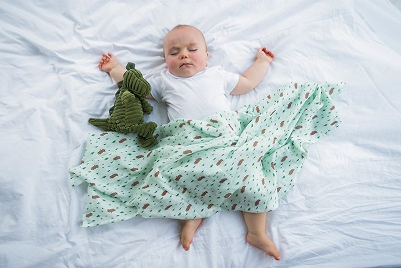 Organic B 有機比比 彌月禮嬰兒有機棉紗包巾-小熊森林家 - 嬰兒床墊/睡袋/枕頭 - 棉．麻 