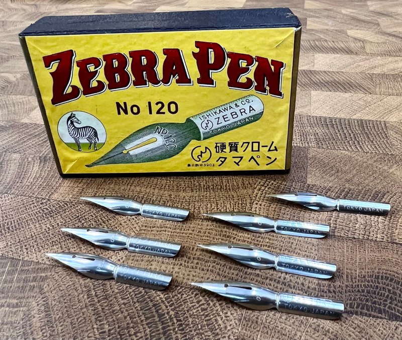 1960s Japanese old nib Zebra No.120 hemispherical water-soaked nib - Dip Pens - Other Metals 