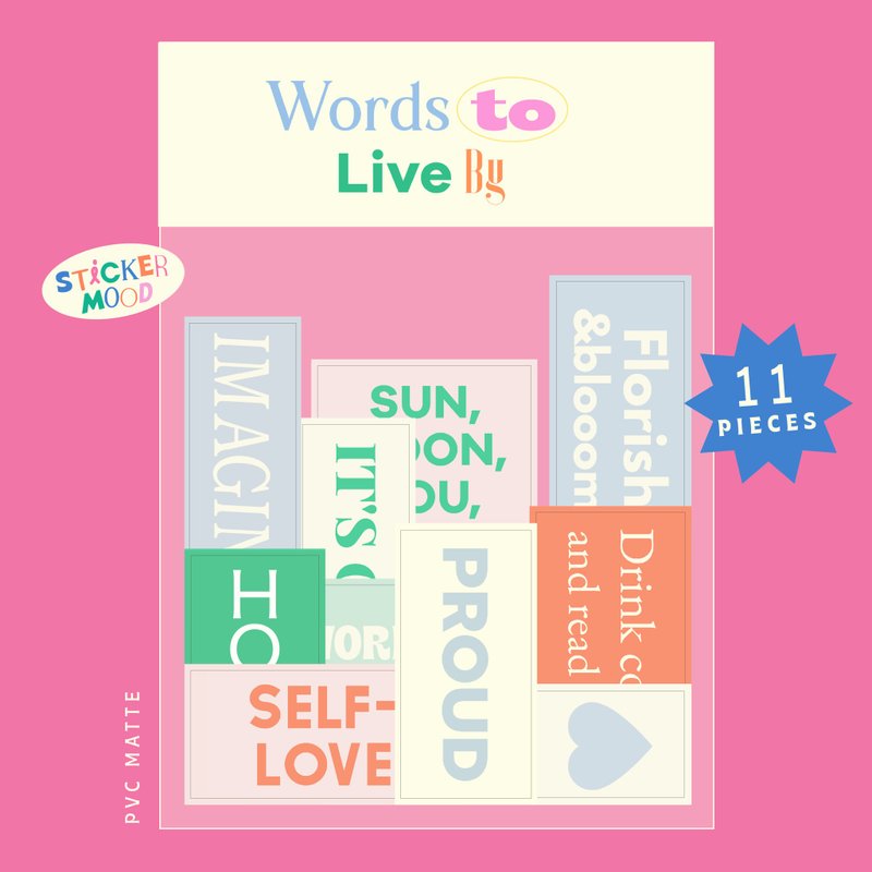 Words to live by sticker (in set) - 貼紙 - 其他材質 多色