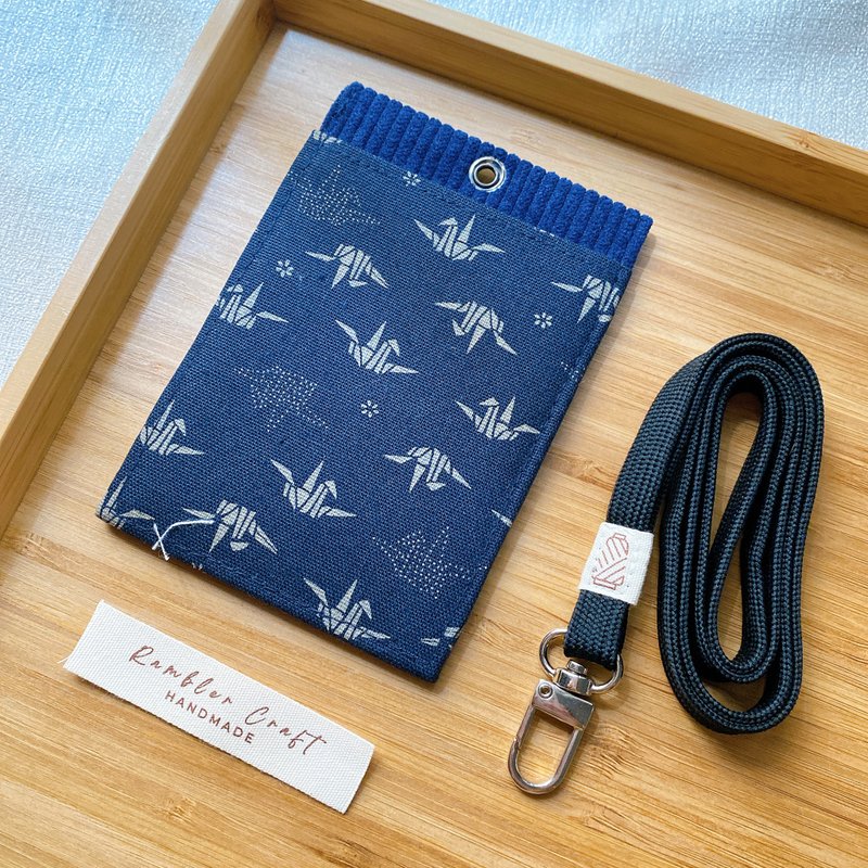 ID Card Holder, Identification Card Holder, Easy Card Holder, Neck Card Holder, Card Holder, Paper Crane Style - ID & Badge Holders - Cotton & Hemp 