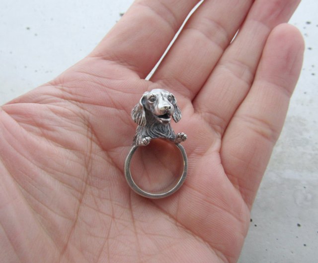 犬型（ダックスフンド）リング K18 犬型（ダックスフンド）リング K18 ダックスフンド フリーリング