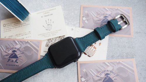 皮俠客PXK手工皮具 純手工牛皮愛馬仕雙圈款蘋果AppleWatch錶帶 客製化刻字禮物 訂製