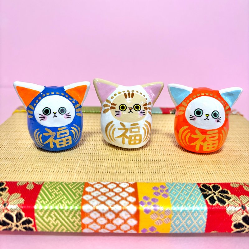 Lucky cat, left [small], blue - ของวางตกแต่ง - ดินเหนียว สีน้ำเงิน