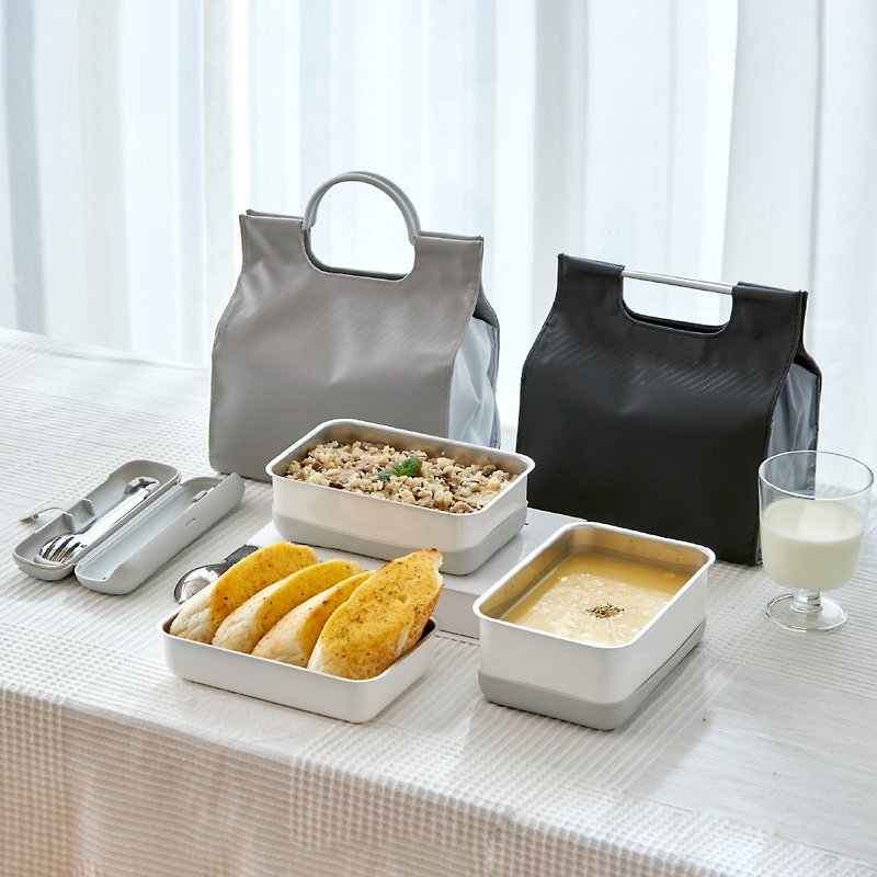 กล่องใส่อาหารไว้ในไมโครเวฟแบบสตีม สีขาว - กล่องข้าว - สแตนเลส ขาว