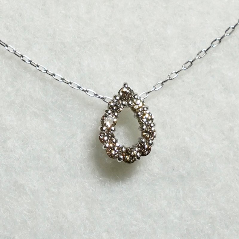 Pt Platinum Diamond0.07ct Necklace - 項鍊 - 其他金屬 銀色