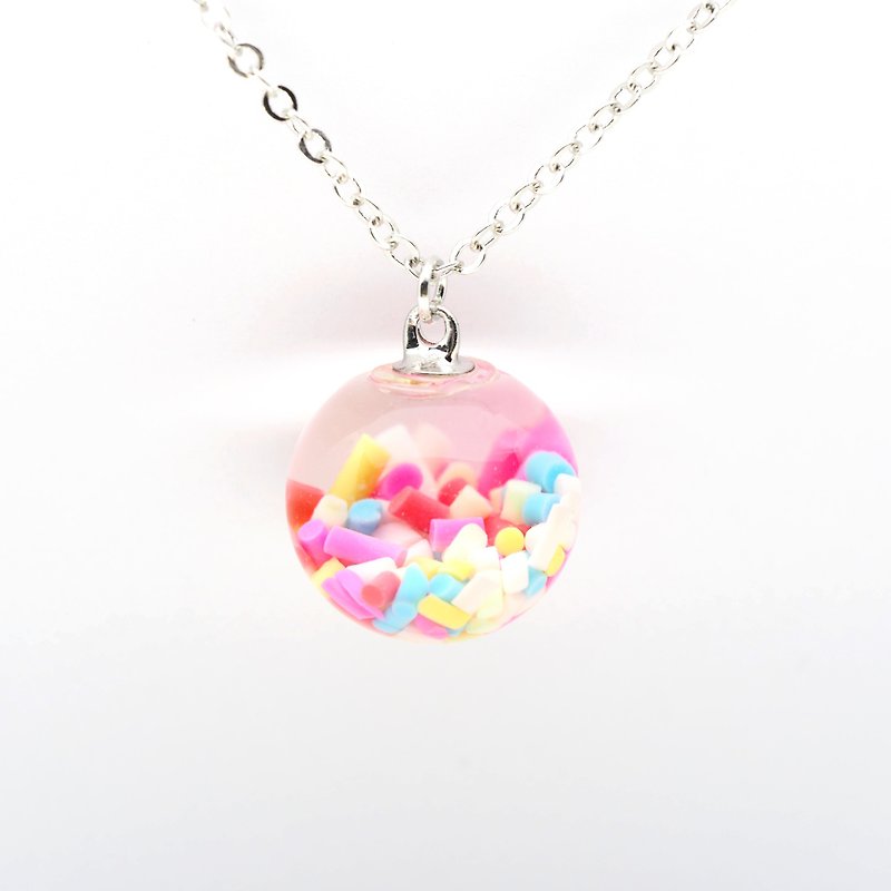 「OMYWAY」Handmade Water Necklace - Glass Globe Necklace 1.4cm - สร้อยติดคอ - แก้ว สีใส