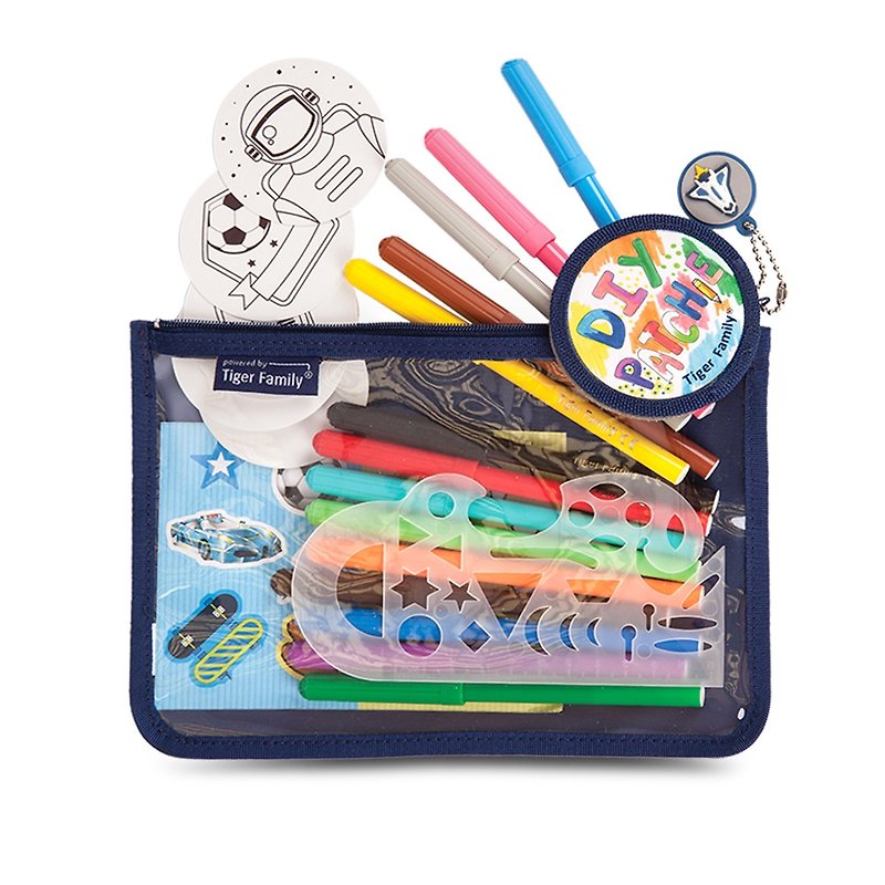 Tiger Family 25 piece DIY Colorful Doodle Bag - Boy models - Other - Waterproof Material Blue