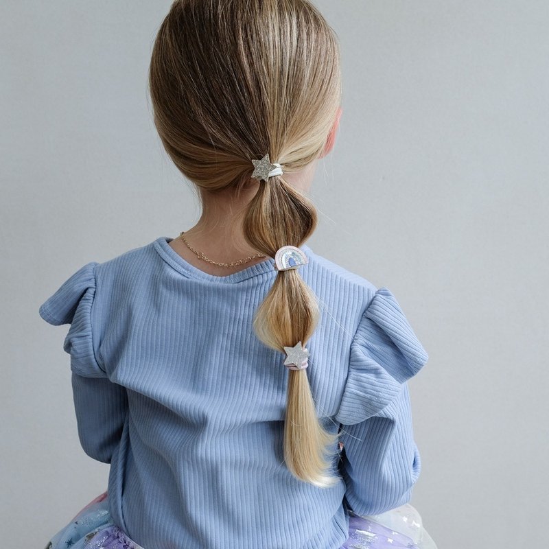 英國Mimi & Lula_AW25_夢幻王國_彩虹星星髮束6入 - 嬰兒手鍊/飾品 - 聚酯纖維 