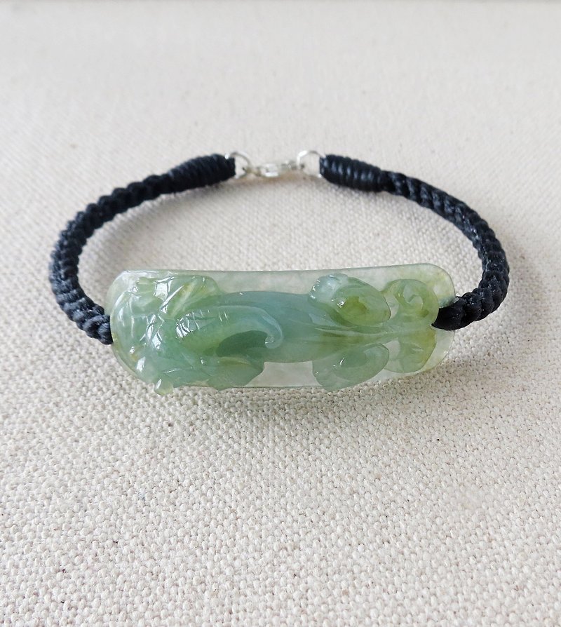 Sterling Silver**Fashion [Meng Choi] Emerald Silk Wax Line Bracelet***[8 strands series]** Lucky - Bracelets - Gemstone Green