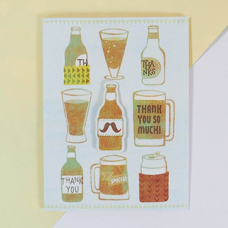 請喝飲料感謝你卡片【 JP平常 感謝卡】 - 心意卡/卡片 - 紙 綠色