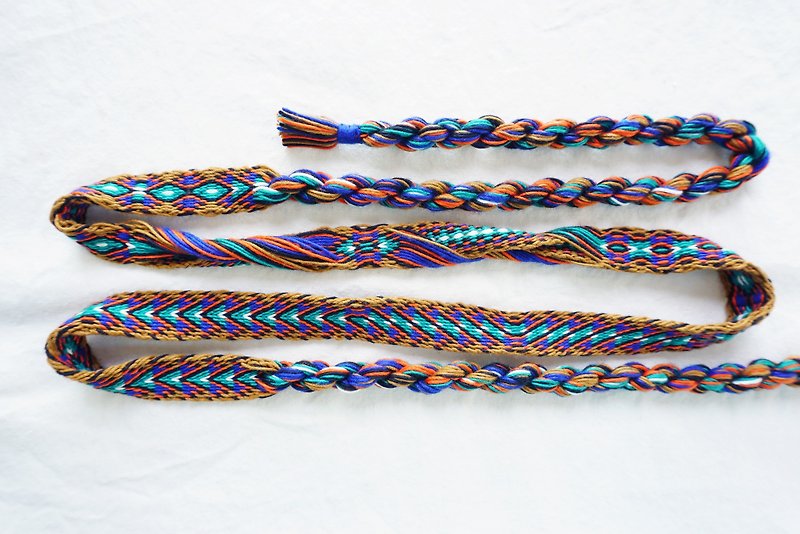 Waistband, hairband, headband, handmade woven webbing - เข็มขัด - ผ้าฝ้าย/ผ้าลินิน หลากหลายสี