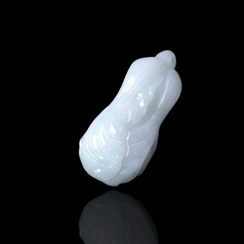 【廣納白財】白翡翡翠白菜 | 裸石 | 天然緬甸玉翡翠A貨 | 送禮 - 項鍊 - 玉石 白色