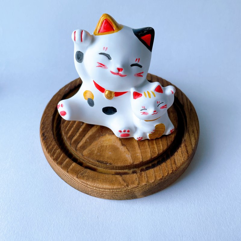 Gemini Lucky Cat Diffuser Stone - ของวางตกแต่ง - ปูน สีนำ้ตาล