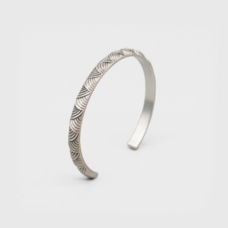 Line Flow Bangle / DB-4 - 手鍊/手環 - 純銀 銀色