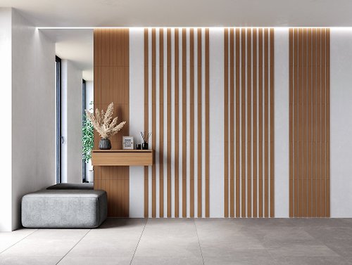 Artvoom 橡木木質牆板--木質板條--寬尺寸--3D 牆板--裝飾牆