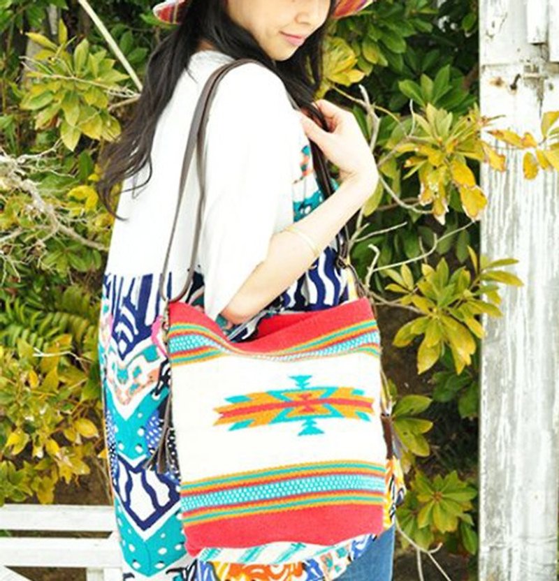 【Pre-order】 ☼ Indian Totem Shoulder Bag ☼ (colored) - Messenger Bags & Sling Bags - Cotton & Hemp Multicolor