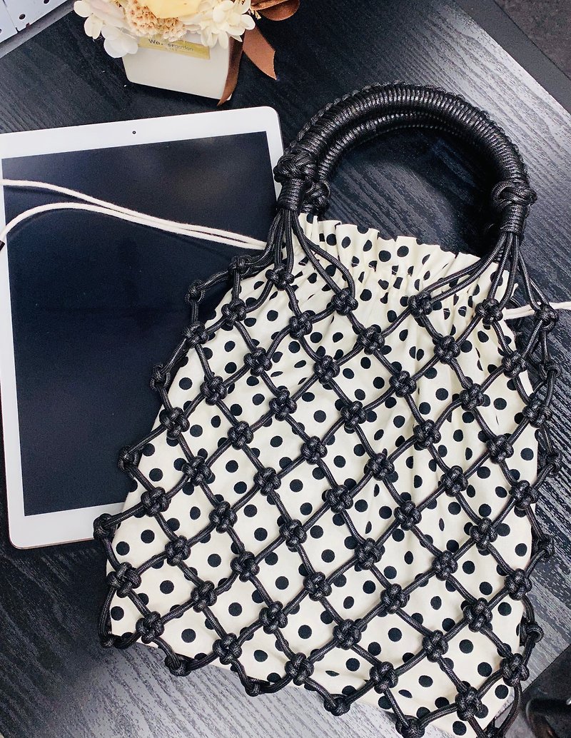 Macrame Korean Wax Rope Bag_Can hold IPAD pro 12.9 inches (customizable) - Handbags & Totes - Other Materials 