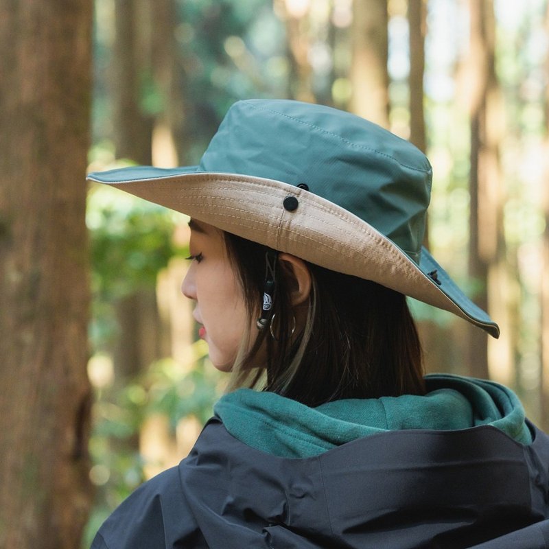 Waterproof Color Jumping Large Disc Hat Earth Green - หมวก - เส้นใยสังเคราะห์ สีเขียว