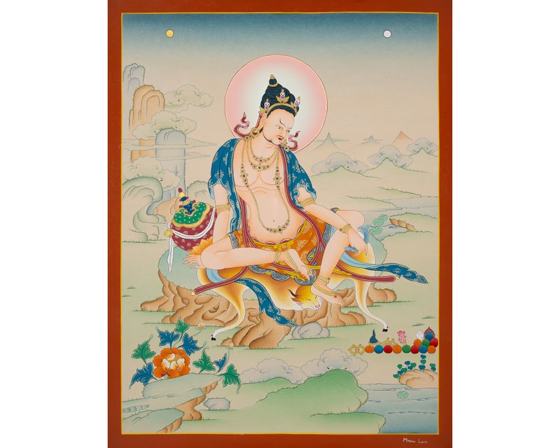 帝洛巴噶瑪嘎孜藝術 — 手工製作的西藏唐卡繪畫 - 壁貼/牆壁裝飾 - 其他材質 多色