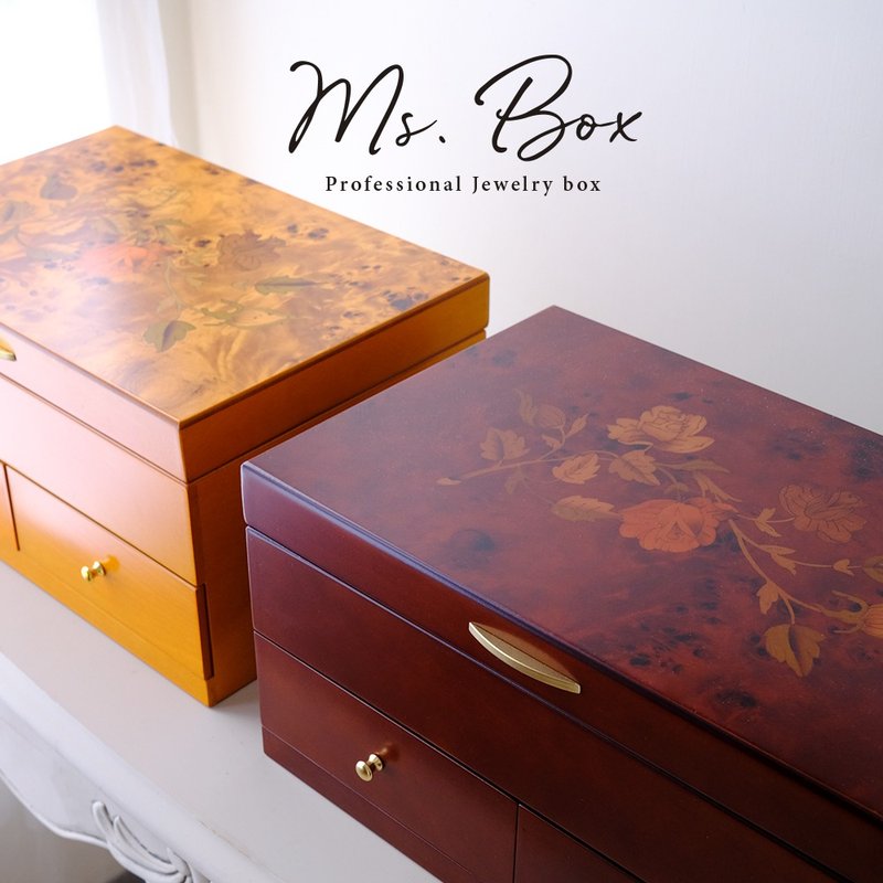 British classical jewelry storage jewelry box / jewelry box / storage box - กล่องเก็บของ - ไม้ สีนำ้ตาล