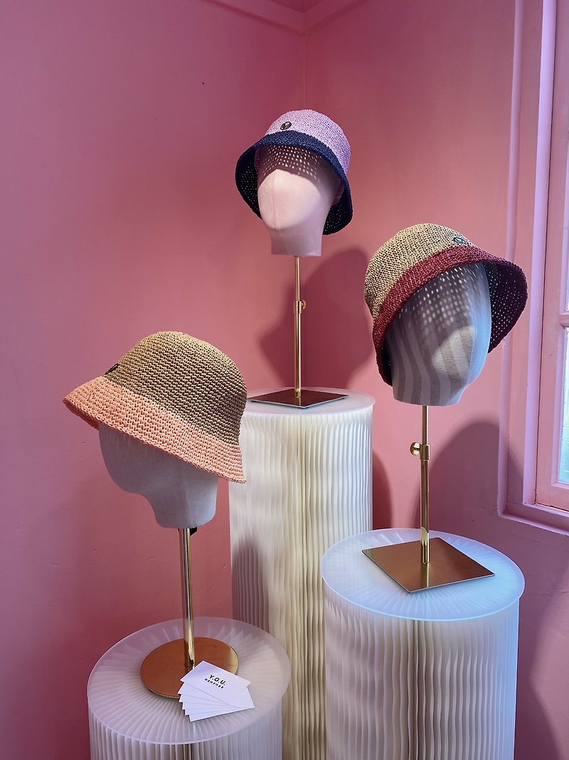夏のかぎ針編みのフリーダムバケットハット - 帽子 - 紙 多色