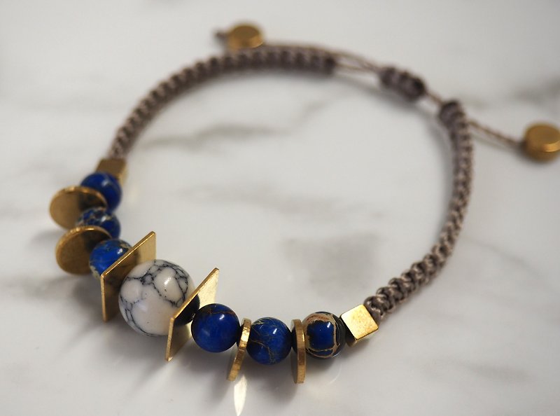 Natural stone beads bracelet-lapis lazuli - Bracelets - Gemstone Blue
