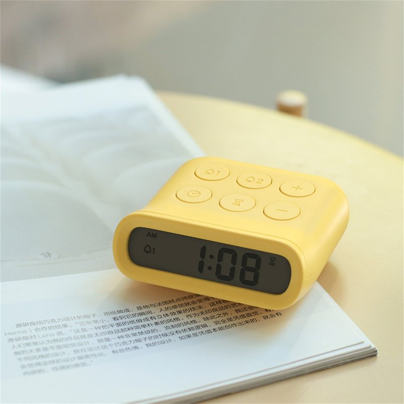 C5 small alarm clock clock timer date display - นาฬิกา - พลาสติก สีเหลือง